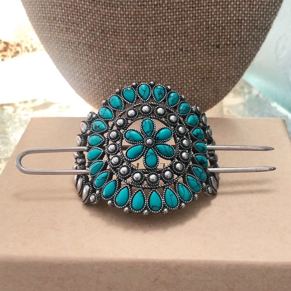 Jen Atkin Ponytail Holder -Turquoise + Silver